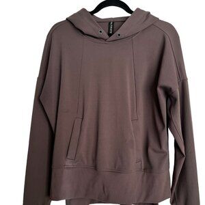 Athleta Aurora Charcoal Grey High‎ Low Hoodie Sweater Size M